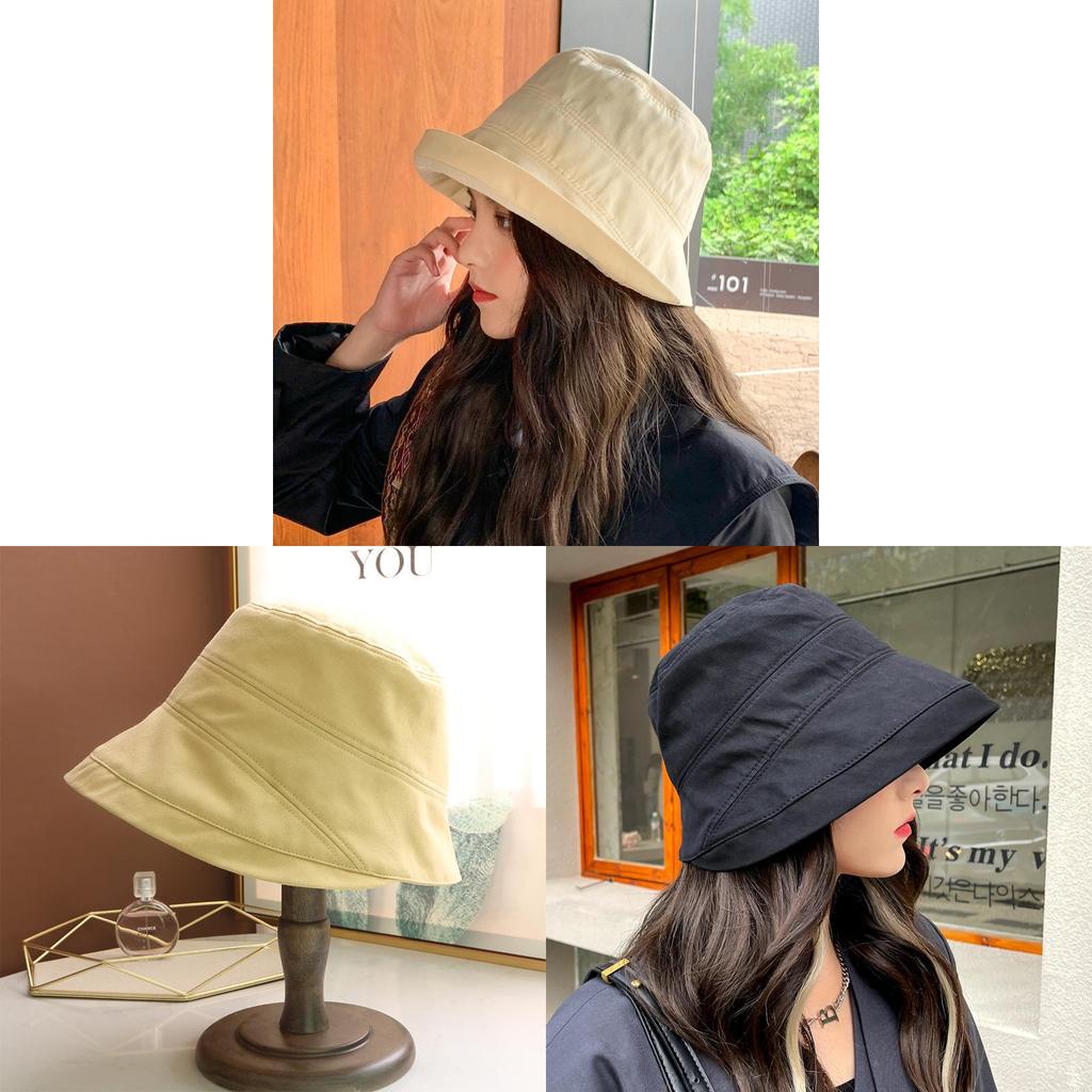 Cotton Fisherman Hat With Wide Brim Sunshade For Summer Casual Women