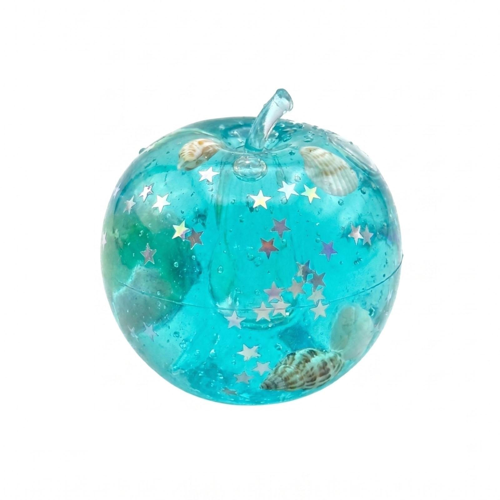 Decorative Resin Shaped Ornament with Embedded Shells and Star Shaped Glitter for Home Office Desk Display One Size