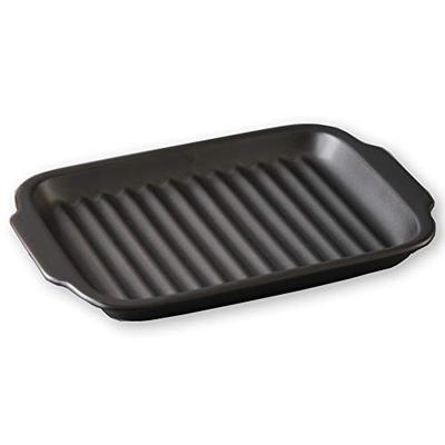 Chapa de Grelha Colorida para Viver, Grelha para Peixe, Bandeja de Grelha, Feito no Japão, Cerâmica Banko, 17 x 24 x 2,8cm de Altura, Seguro para Forno, Micro-ondas e Fogo Direto, Resistente ao Cal
