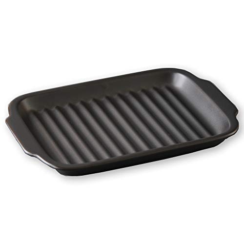 Colorful Living Grill Plate, Fish Grill, Grill Tray, Made in Japan, Banko Ware, 17 x 24 x 2.8cm High, Oven, Microwave, and Direct Heat Safe, Heat-Resi