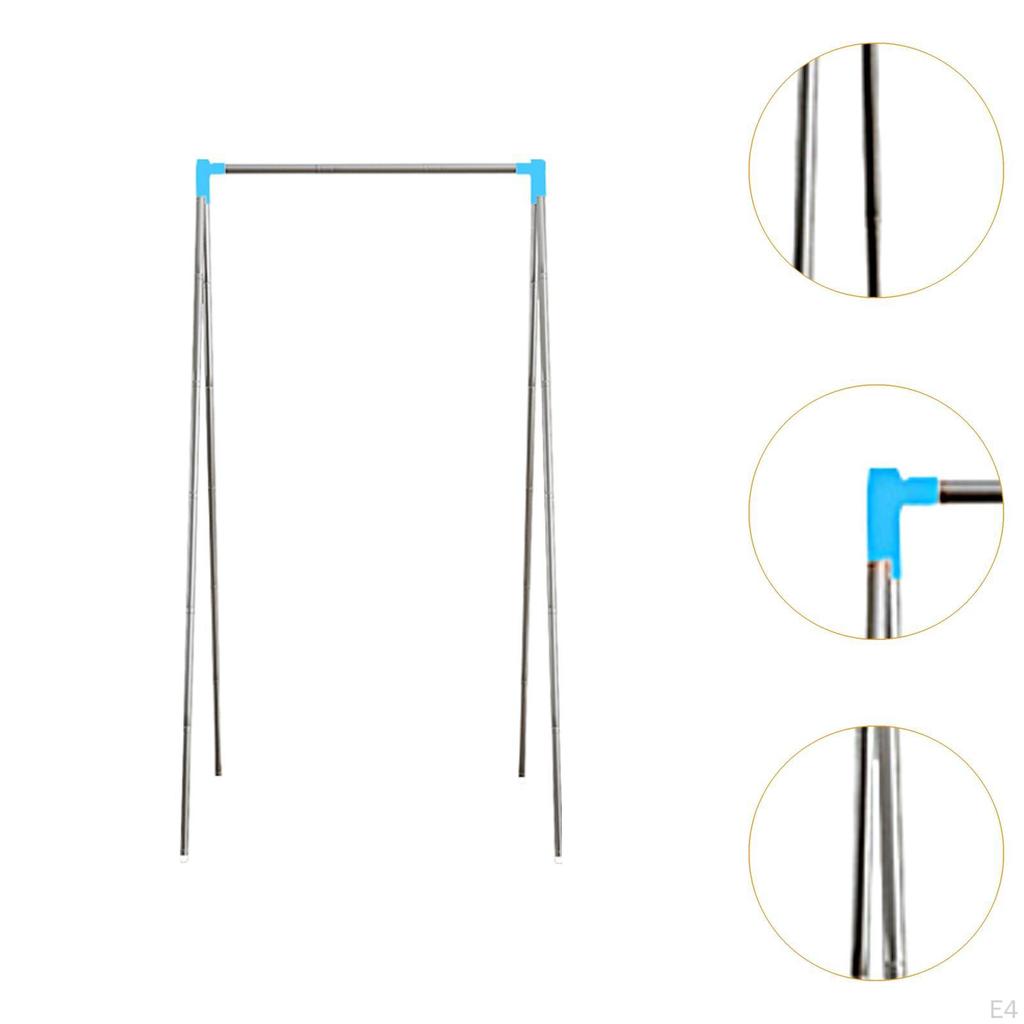 Clothing Rack Foldable Stainless Steel Portable for Interiors And Camping