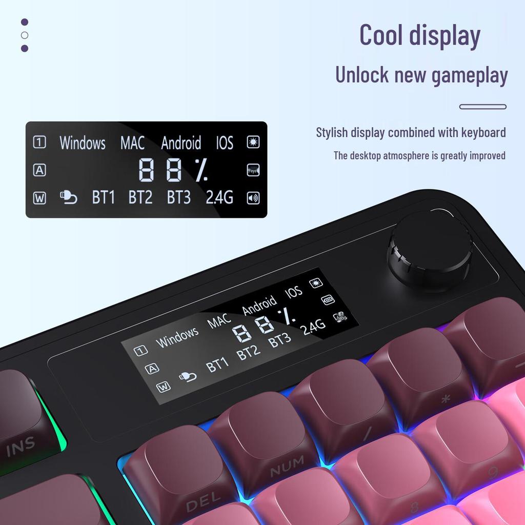 AULA S99PRO Silent Mechanical-Feel RGB Keyboard: Ergonomic, Long Battery, Triple-Mode