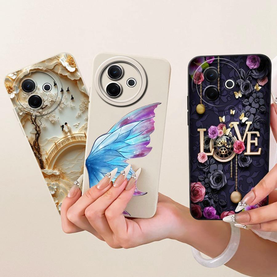 For Vivo Y39 Y300i 5G Phone Case Cute Rabbit Liquid Soft Silicone Bumber Shell For VivoY300i V2444A Capa Y 39 5G Back Cover