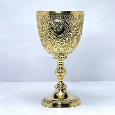 1 Wine Chalice Goblet Communion Cup, Medieval Gothic Theme Whiskey Goblet Material Brass Capacity 8 Oz Used for Ceremonial Purposes