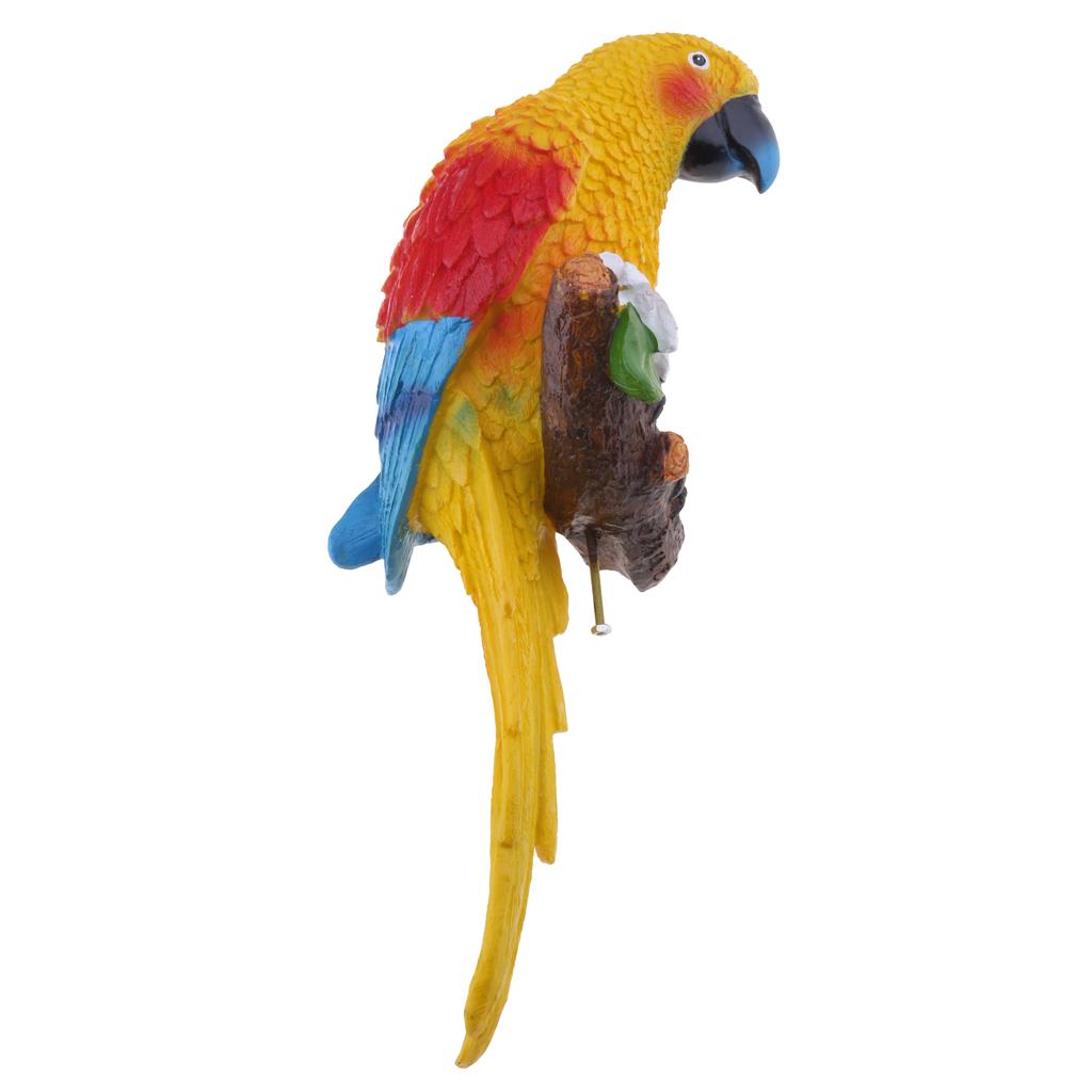 Colorful Parrot Resin Figurine Beautiful Home Or Garden Art Decoration