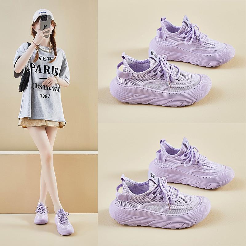 Korean version of flying woven shoes summer new student sports shoes mesh breathable fitness running casual A5001