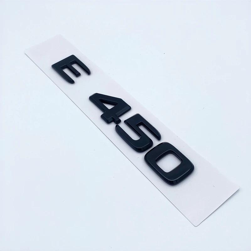 ASAO5 Black Silve Letters E200 E260 E300 E400 E220d E350e E300de 4Matic ABS Emblem for Mercedes Benz W213 Car Trunk Logo Sticker