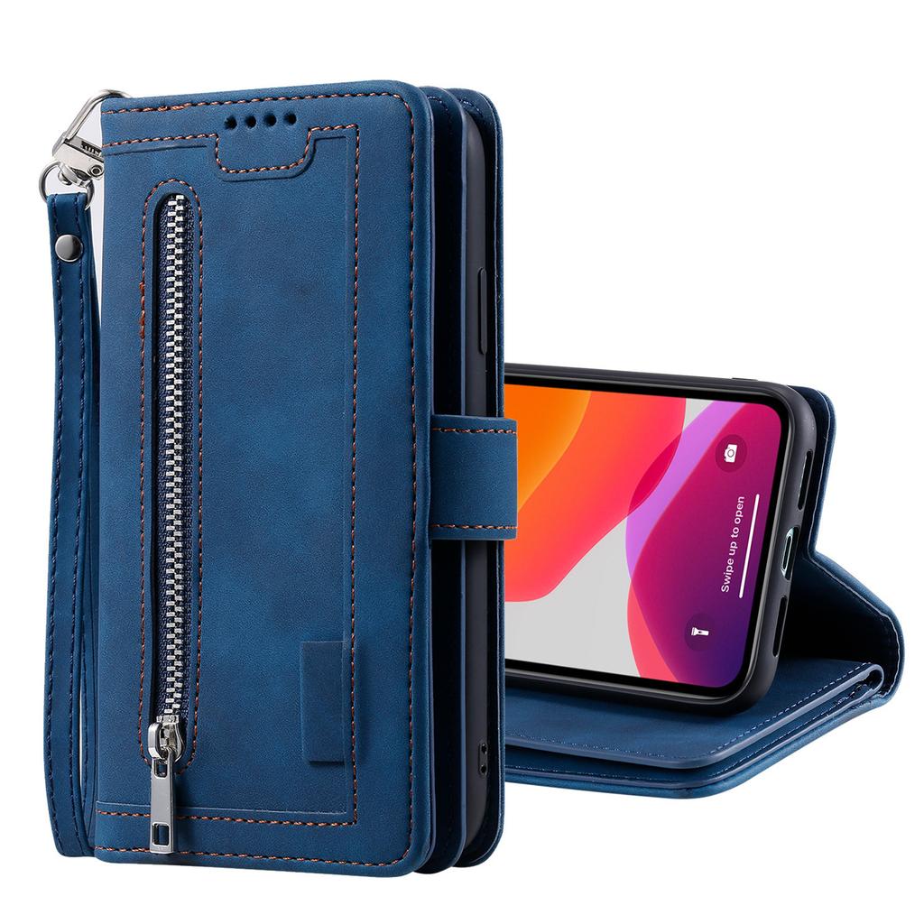 Wrist Lanyard Retro Leather Wallet Case for Xiaomi 12 Ultra 11T Pro 11 Lite 10T 10 Multi 9 Card Slot Zipper Pocket Flip Cover