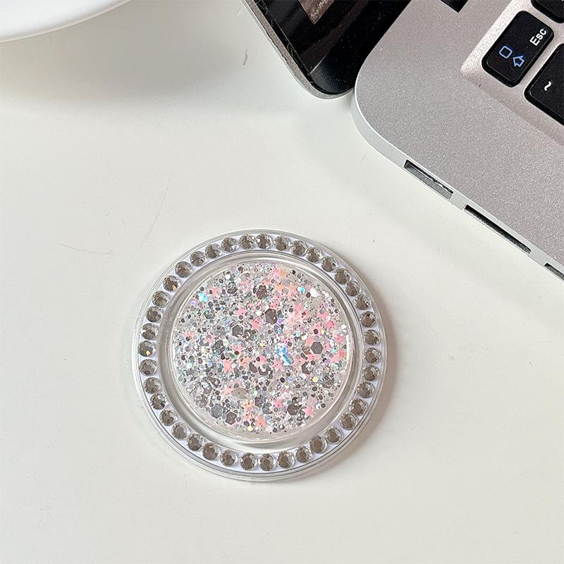 Color Sequins Glitter Round Rhinestones Mobile Phone Airbag Bracket Magnetic Paste Ring Simple Niche Desktop Watching Drama