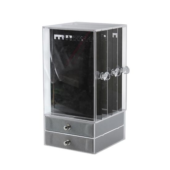 Dustproof Acrylic Earrings Jewelry Storage Box Display Stand Holder Drawer Rack