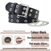Women's Punk Chain Leather Belt with Rivet & Eyelet Details