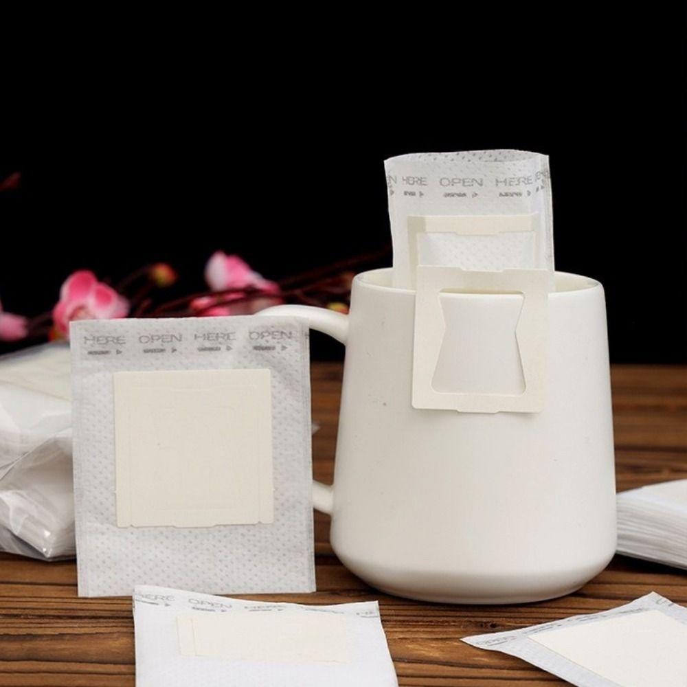 50Pcs Single Serve Coffee Filter Paper Bag Non-woven Fabric Disposable Coffee Fliter Bag Office