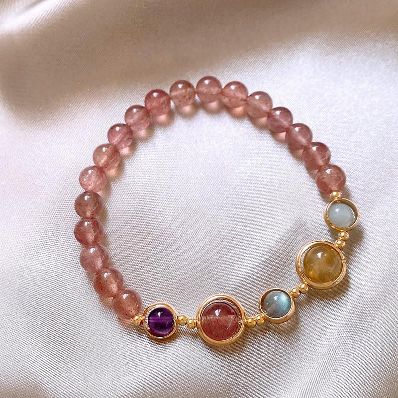 

Натуральный клубничный кристалл аметист браслет из бусин простой ретро стиль Майяр легкая роскошь высококлассные изысканные украшения женщины