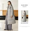 Eral Women's 2025 A/W Long Down Jacket with Large Lapel & Chinese Frog Buttons