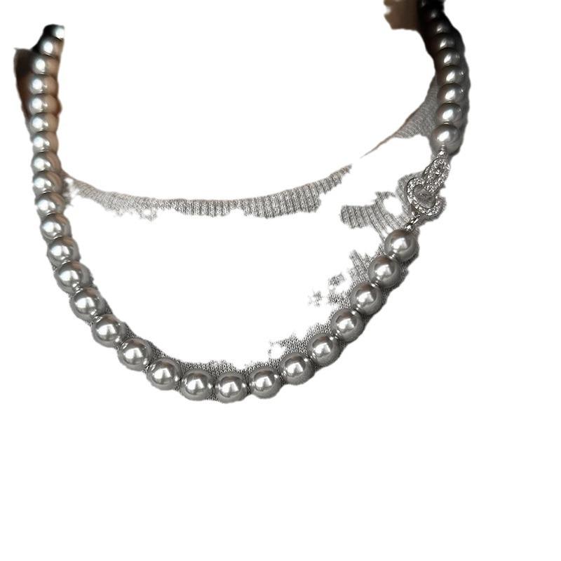 Madama Shiseka Women's Pearl Necklace: Versatile Autumn-Winter Beaded Chain, High-End Luxury Jewelry