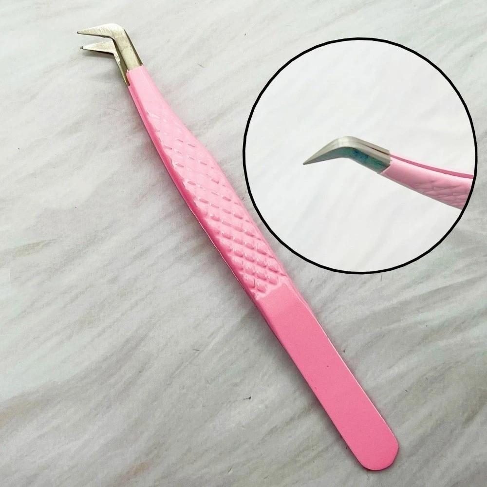 Anti-static Eyelash Extension Tweezer Stainless Steel Fiber Tip Makeup Tool Beauty Salon