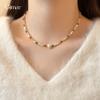 Baroque Pearl Artificial Crystal Cylindrical Necklace Niche Collarbone Chain Exquisite Temperament Style Necklace Women