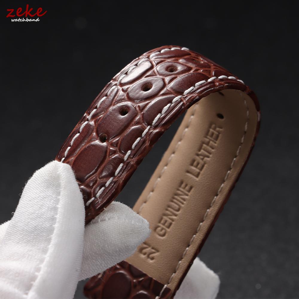 Crocodile Pattern Design Leather Watch Strap 16mm 18mm 19mm 20mm 21mm 22mm Universal Watchbands Casual Business Wristwatch Band