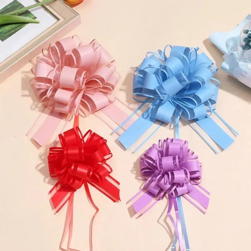 1pc Snow Yarn Pull Bow Ribbon Big Car Bow for Cars Birthday Christmas Presents Gift Decoration Ribbon Wedding Pull Flower