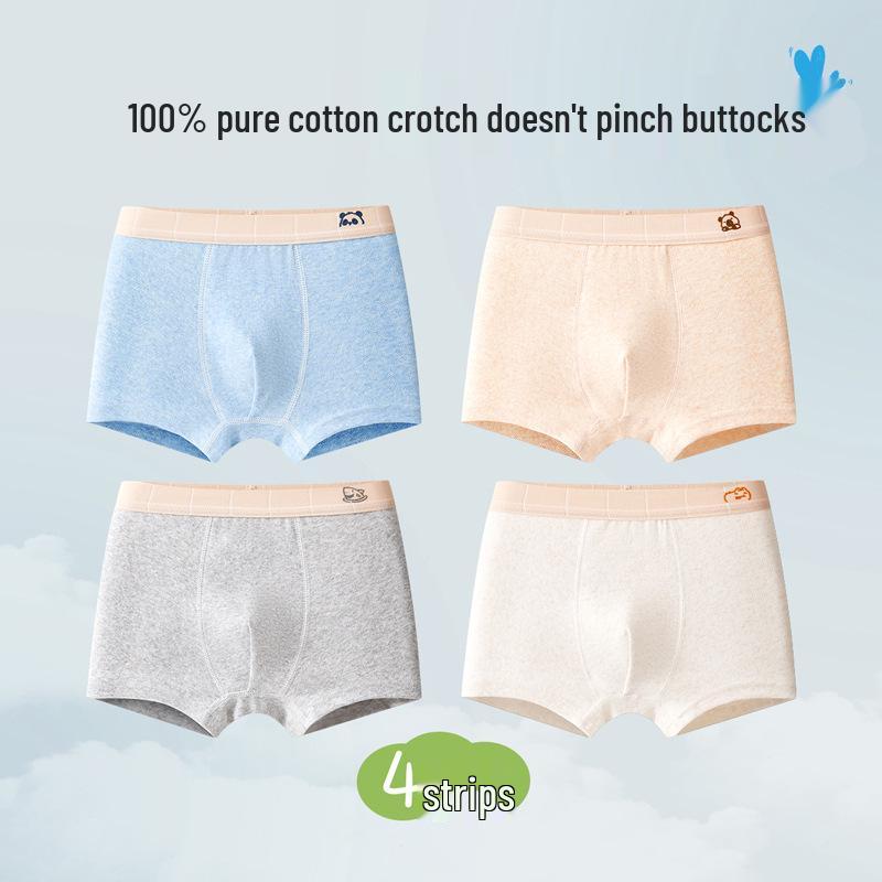 Teen Boys' Pure Cotton Class A Boxer Briefs, Big Size