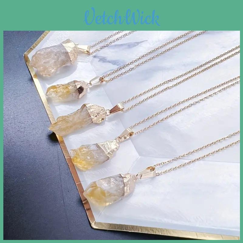 Natural Brazil Yellow Crystal Pendant With Water Droplet Design For Diy Jewelry Making