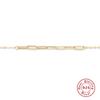 Stylish And Simple S925 Sterling Silver Classic Basic Adjustable Paper Clip Bracelet Daily Commuter