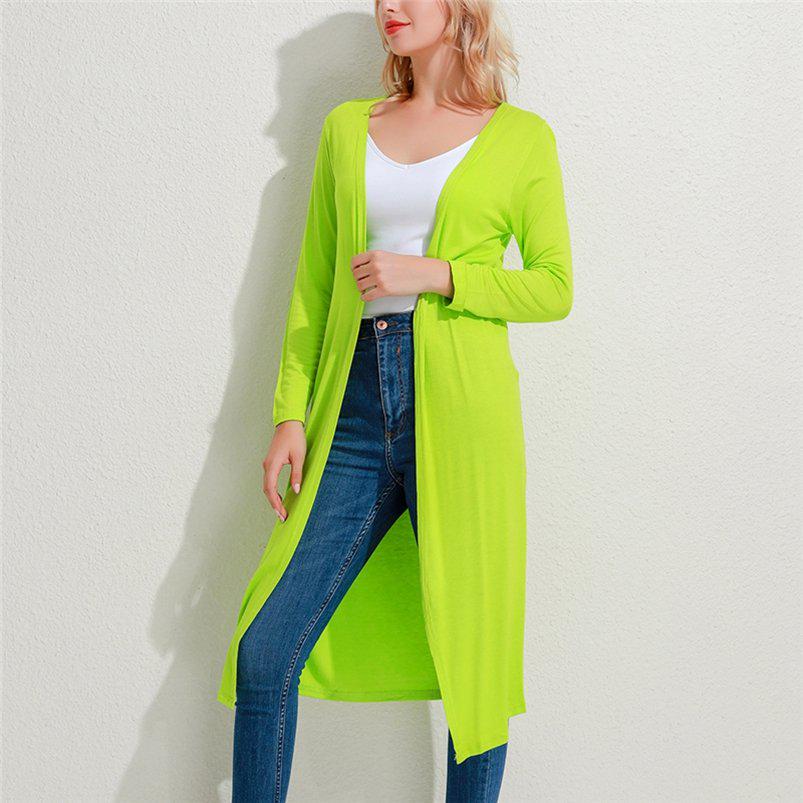 Cardigan Moda Autunno ed Estate Donna Colore Unico Abbigliamento Protezione Solare Camicia Casual Manica Lunga Cappotto Sottile