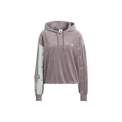 adidas Originals striped patchwork sports sweatshirt for women, gray and pink S