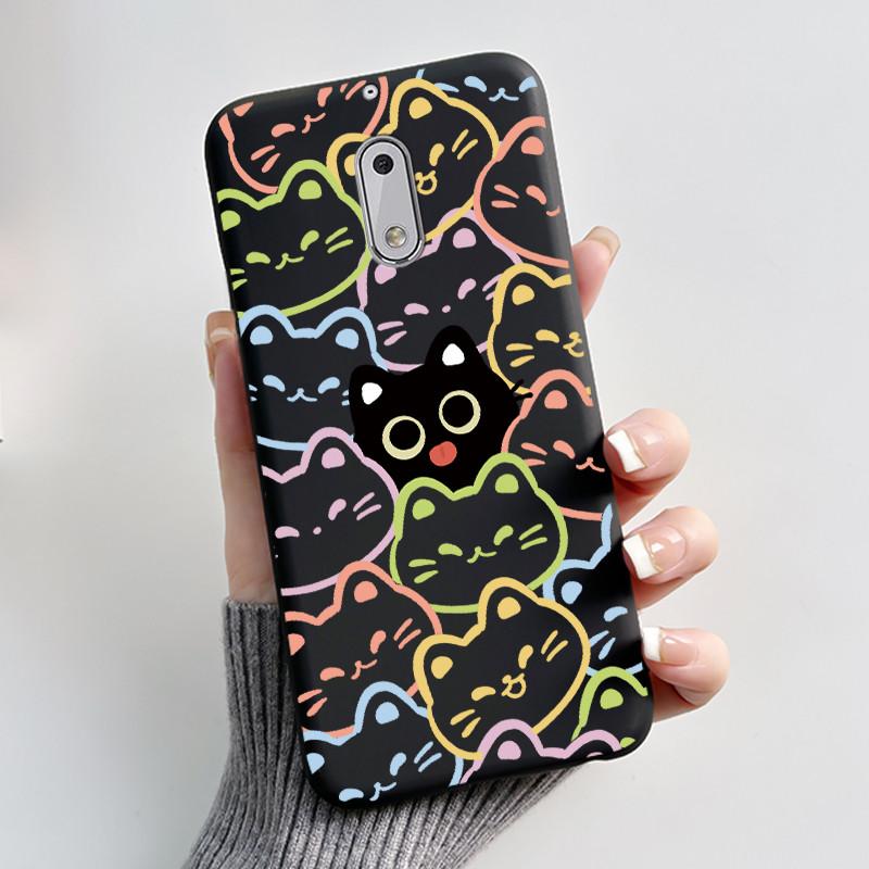Soft TPU Case For Nokia 6 6.1 Plus Nokia6 Phone Case Luxury Cute Love Rabbit Funny Cartoon Black Silicone Shockproof Back Cover