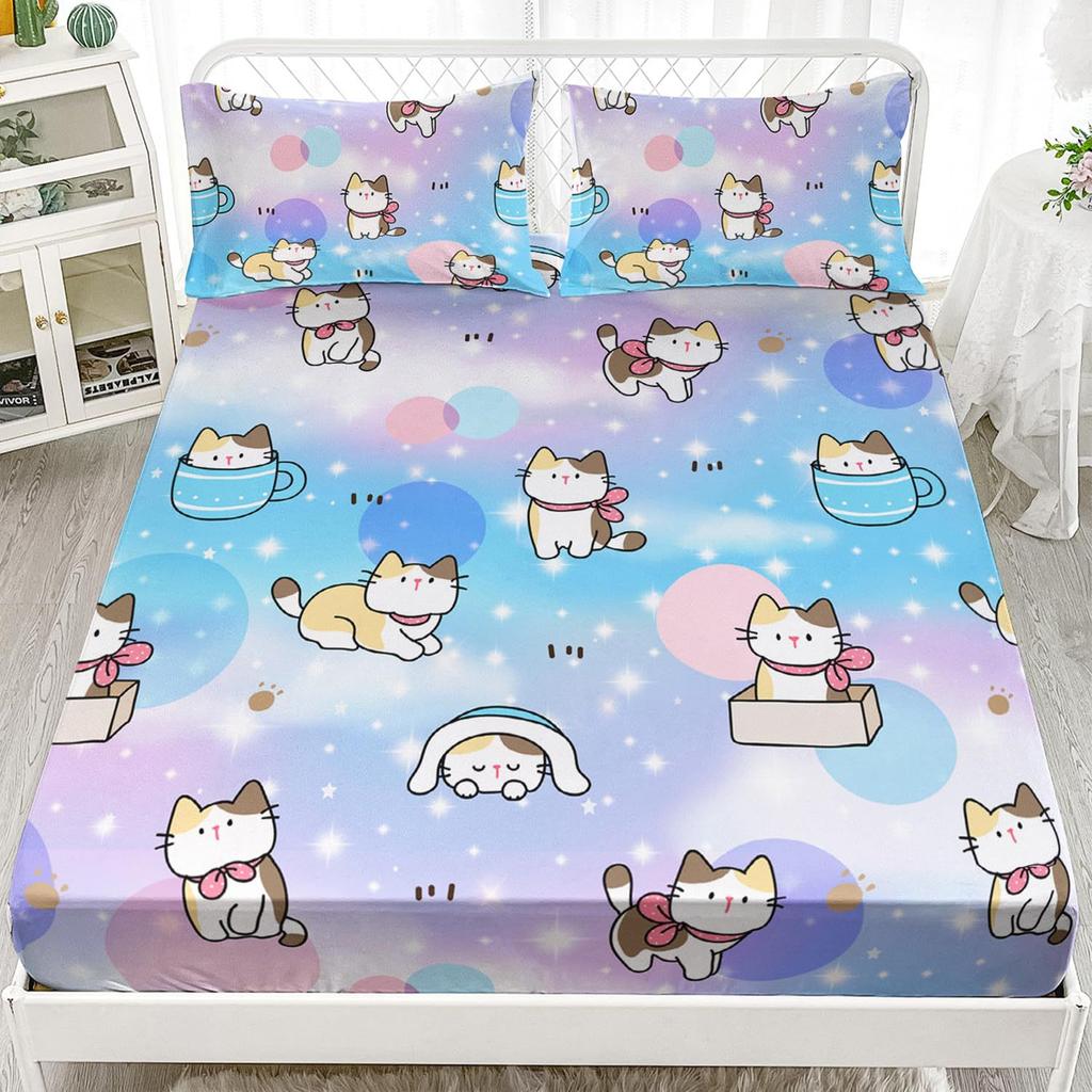 Meeresschildkrötenmuster Bettlaken Dreiteiliges Digital bedrucktes Laken Bettwäscheset Erwachsene Kinder