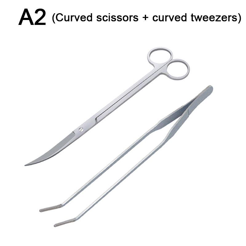 Aquarium Scissor Tools Set Wave Scissors Tweezers Plants Grass Stainless Cleaning Tools Fish Tank Shovels Aquarium Accessories