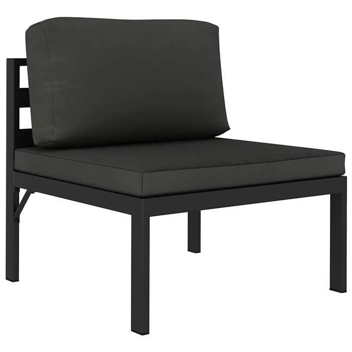 VidaXL Canapé Central Sectionnel avec Coussins Meuble d'Extérieur Sofa de Jardin Sofa de Patio Canapé de Terrasse Aluminium 49240