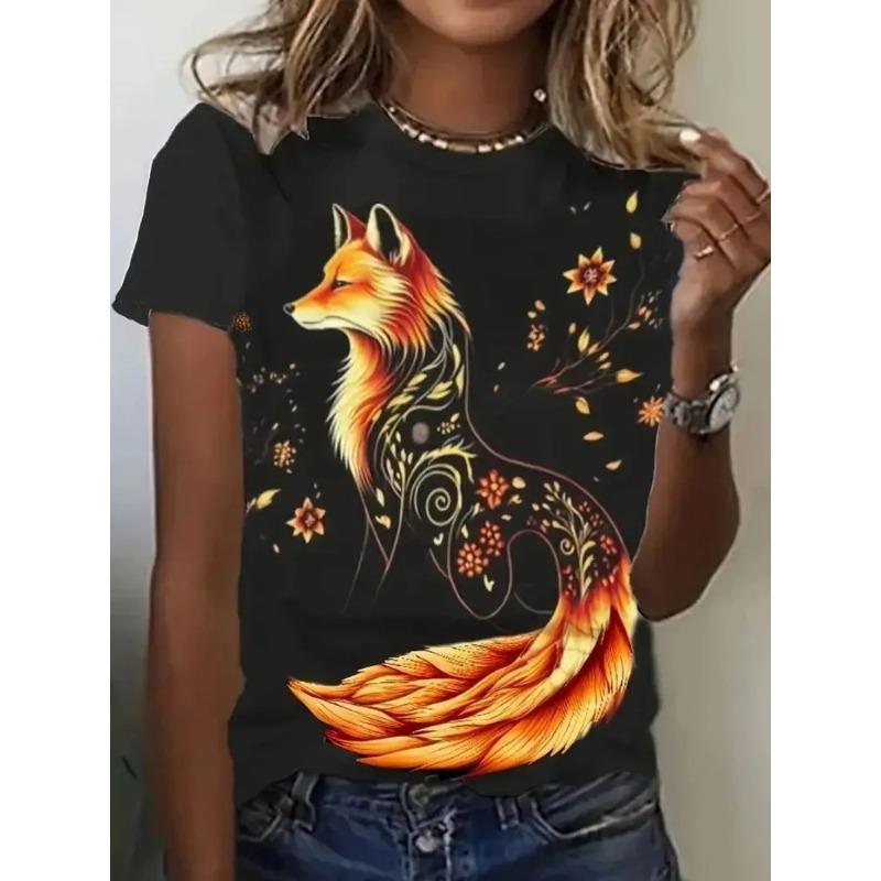 3D Printing Cute Animal Pattern Fashion Women's T-shirt Summer Breathable Versatile Trend