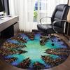 1PC Forest Reflection Aurora Office Round Area Rug, Indoor Mat Suitable For Office, Under Office Chairs Bedroom Living Room Home Decor, Room Deco 052