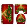 Christmas Bathroom Floor Mat Toilet Three-Piece Set