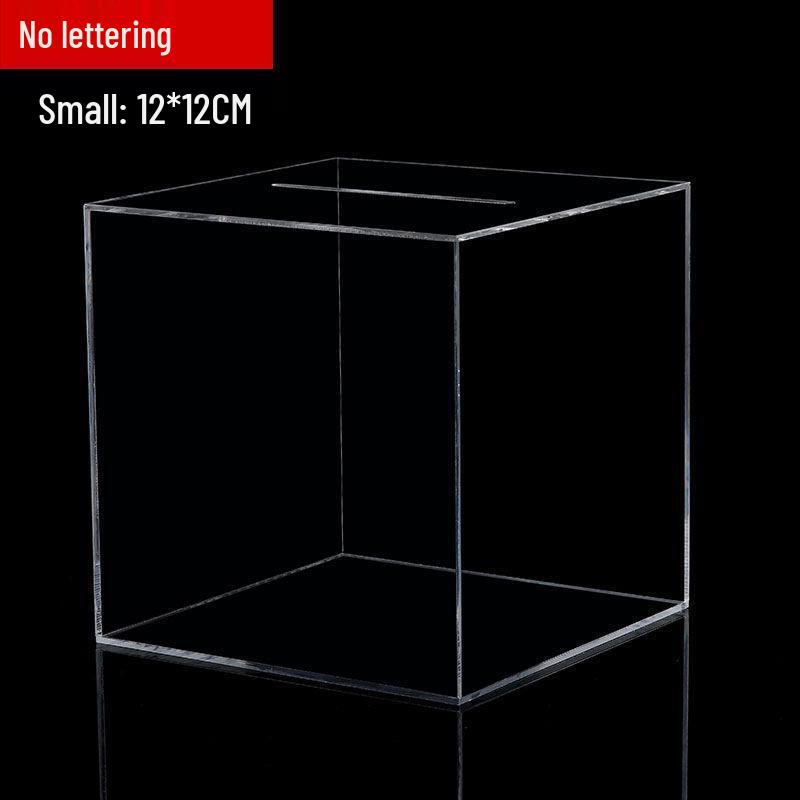 Прозрачная акриловая копилка с односторонним отверстием - Безопасная копилка для детей и взрослых Small 12*12 cm