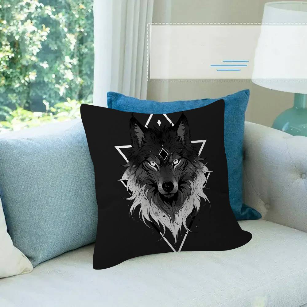 Animal Wolf Fun Cushion Cover Car Throw Pillow Case For Sofa Car Christmas Gift