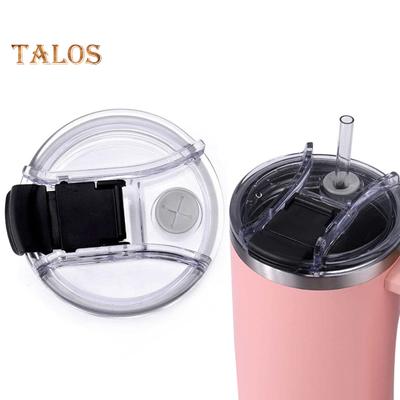 Tumbler Lid with Straw Hole Transparent Good Sealing Dustproof Splash Resistant Cup Lid Cover Replacement Cup Accessories