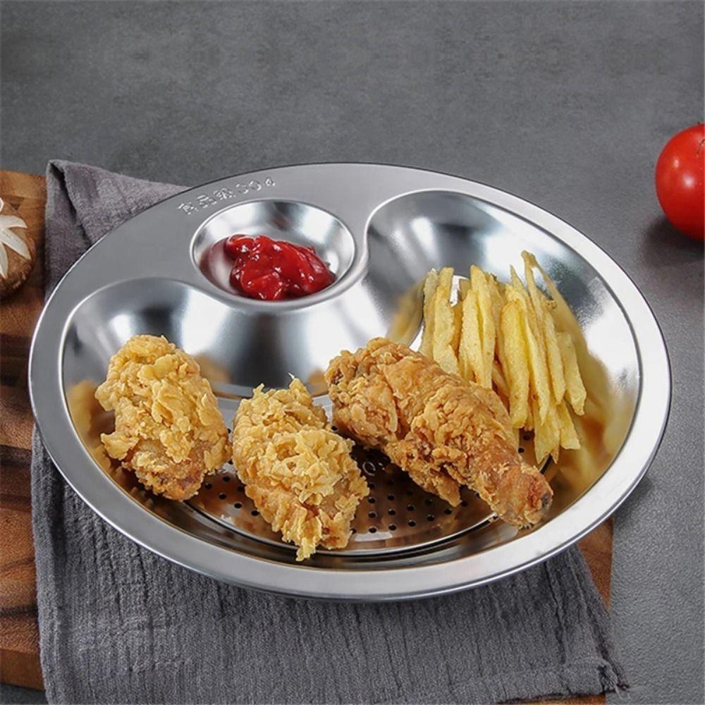 Förtjockad Dumplingsfat Rostfritt Stål Avrinningsfat med Vinägerfat För Efterrätter