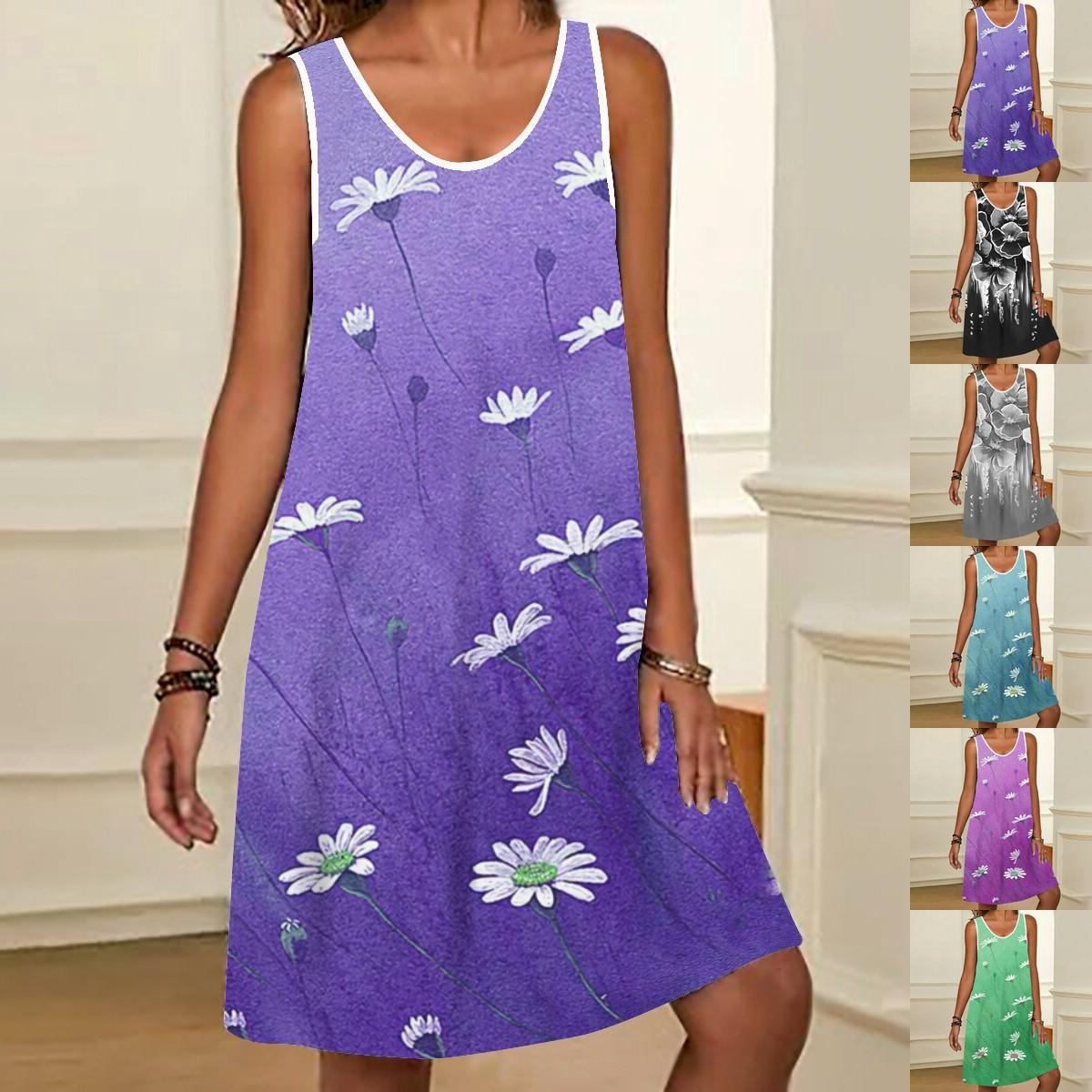 

Лето 2023, новое модное женское платье с принтом, повседневное платье S-2XL