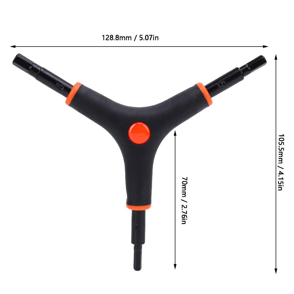 Y Shape Bike Hex Wrench Anti Slip Effort Saving 4mm 5mm 6mm Bicycle Cycling Y Type Internal Hexagon Spanner for Mountain Bike Repair