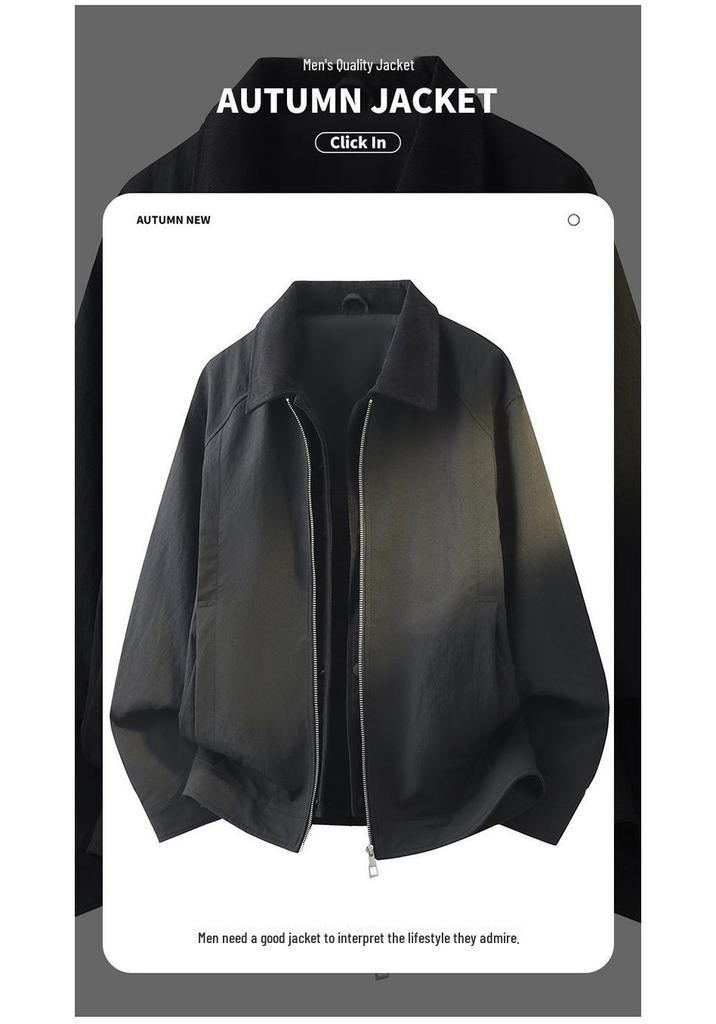2026 Spring/Autumn Men's Lay Flat Lapel Two-Piece Workwear Jacket
