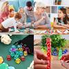 100Pcs/Set 6 Sided Dice 14Mm D6 Clear Color Crystal Acrylic Round Edge Boxed Dice For Tabletop Gaming Party Dnd Ten Per Color