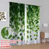2pcs,2D plane printing Curtain Popular Green Cascade Durable Polyester (without rod) Gifts for Bedroom, Kitchen, Office & Living