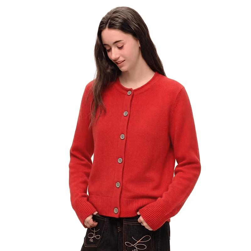 ICH MODE Women s Wool Blend Knit Cardigan XL