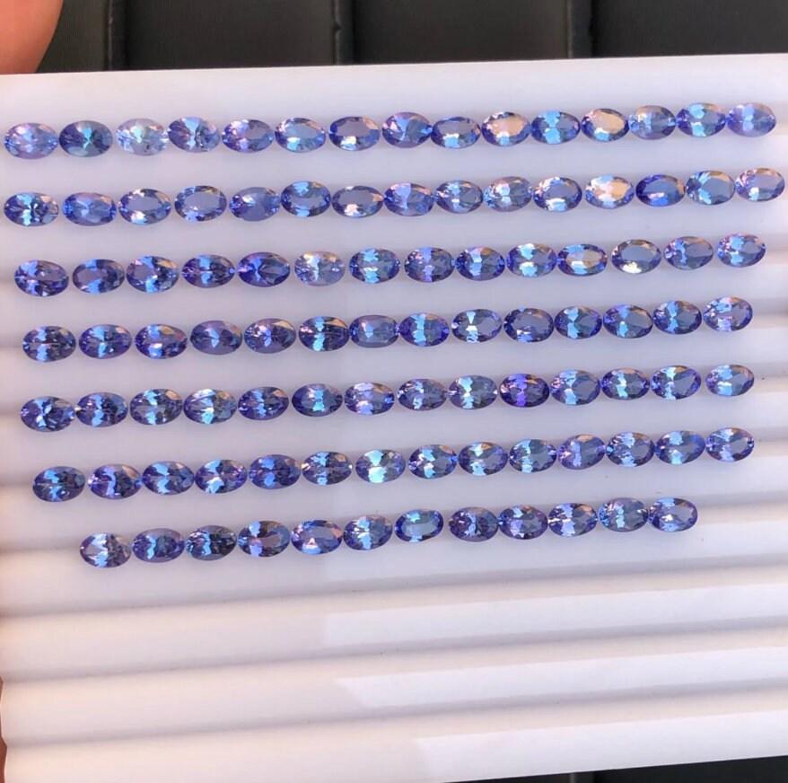 A Quality Natural Oval Cut 4 To 8 MM Size Tanzanite Gemstone, Loose Gemstones, Calibrated Size Tanzanite Gemstone For Making Jewelry