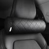 Car Headrest Neck Pillow Comfy Nap for Adults SUV Embroidered Leather Memory Foam Supports Rest Pillows