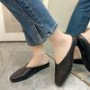Fashion Women Slippers Weave Style Loafers Soft Leather Flats for Woman Mules Non-Slip Spring Summer Ladies Flat Shoes Plus Size 42