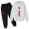 Jungen und Mädchen Herbst Freizeit Buchstabe Paris Aufdruck Hoodie+Hosen Anzug Mode Einfach Sport 2-teiliges Set Sport Trainingsanzug