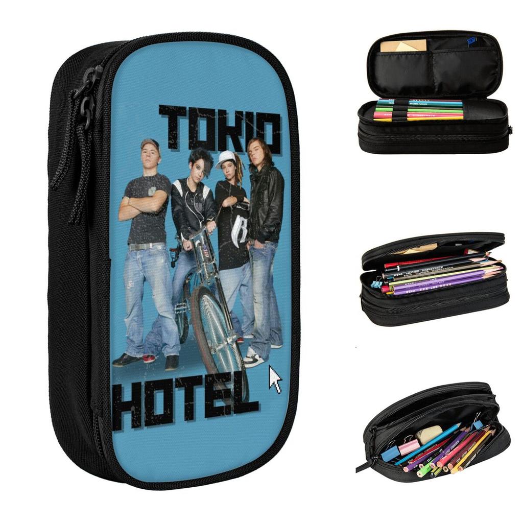 Tokio Hotel Pencil Case New BillKaulitz Rock Pen Box Pencil Bags Student Large Storage Students School Gift Pencil Box
